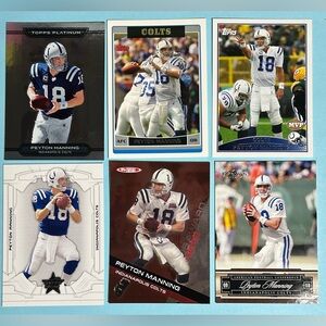(6) Peyton Manning Indianapolis Colts NFL Football Trading Cards 2006-2010